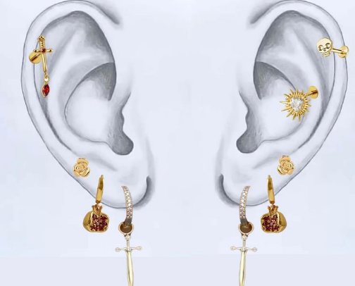 Persephone Inspired Earring Layout cover photo collage