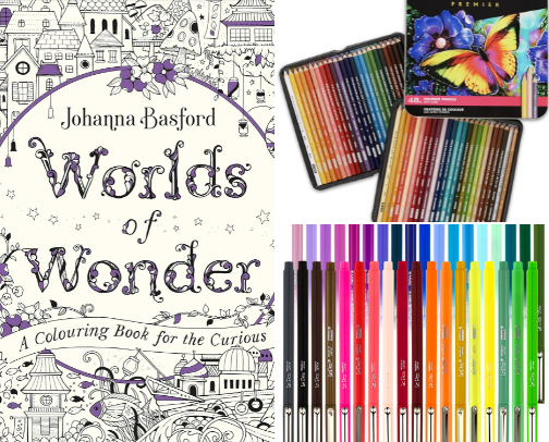 Screen-free Summer Arts & Crafts: THE go-to for a fun, affordable, and really enjoyable craft: adult coloring books! cover photo collage