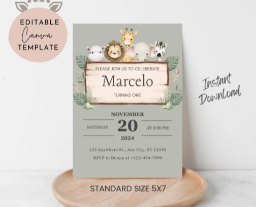Kids Birthday Invite - Templates cover photo collage