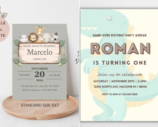Kids Birthday Invite - Templates cover photo collage