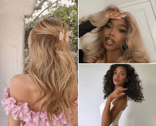 care for hair💜 cover photo collage