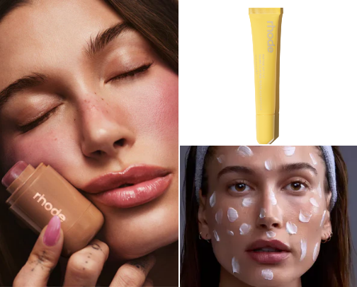 Hailey Bieber’s Holy Grails for Glazed Donut Skin✨️ cover photo collage