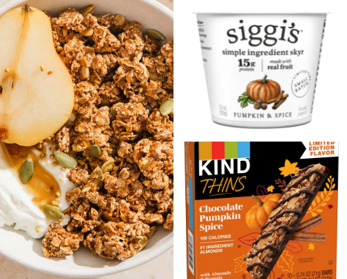 Pumpkin Spice Products for Breakfast from Cereal ,Tea,Creamer, PSL & more. cover photo collage