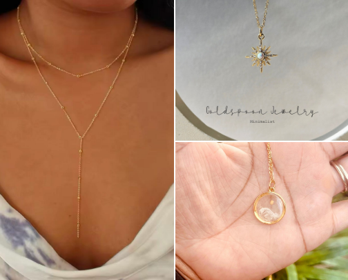 Women’s Minimalist Necklace – Chic & Timeless Style cover photo collage