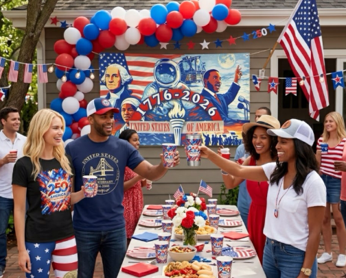 United States Semiquincentennial Party & Event Decor Celebration Items cover photo collage