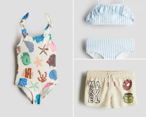 H&M: Cute Swimwear For Kids cover photo collage