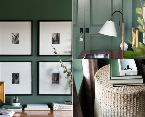 Moody Green Home Office Decor cover photo collage