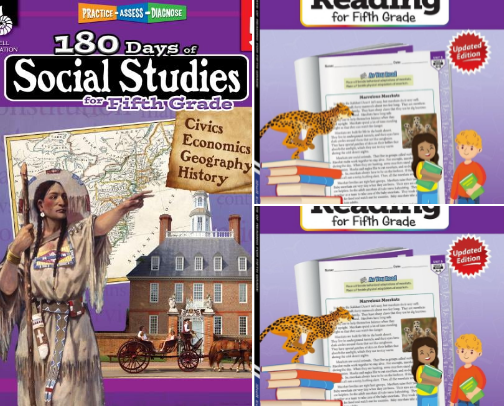 Read Free - Resources for 180 Days : Social Studies for Fifth Grade: Practice, Assess, Diagnose cover photo collage