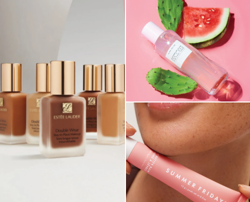 My go to beauty + skincare products cover photo collage