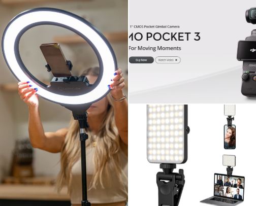 Content Creator MUST HAVES 📸🤳 cover photo collage