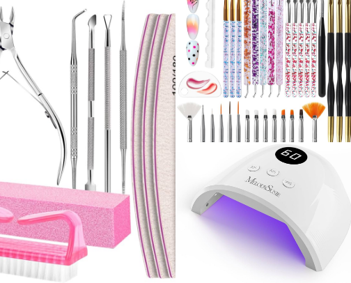 Nail tools cover photo collage