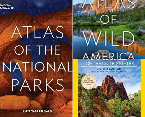 Save & Read - National Geographic Atlas of the National Parks Companion Reads for Park Lovers cover photo collage