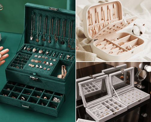 Jewelry boxes & organizers cover photo collage