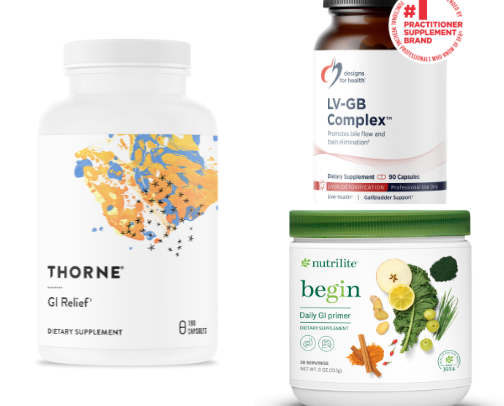 Gut Health Support & Digestive Essential Supplements cover photo collage
