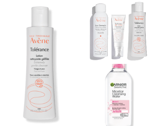 Micellar lotion/wipes/water cover photo collage