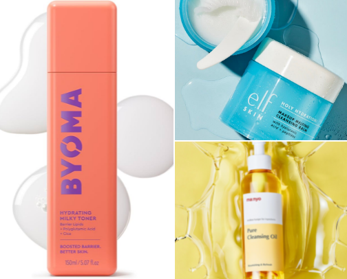 MY CURRENT FAV SKINCARE PRODUCTS as someone who has dry skin! cover photo collage