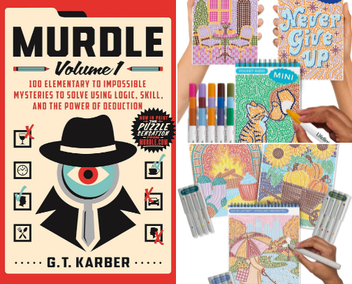 Fast, Fun Puzzle and Art Books for When You Want to Finish Something In One Sitting cover photo collage