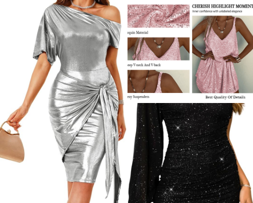 NYE glam 🥂 cover photo collage