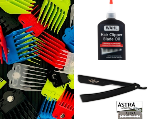 Barber accessories cover photo collage