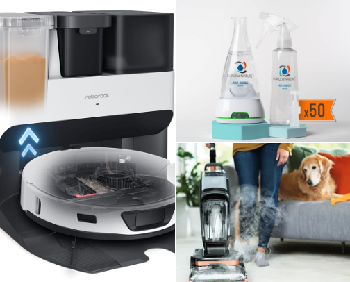 My cleaning must haves for a family of 5 with 2 pets cover photo collage