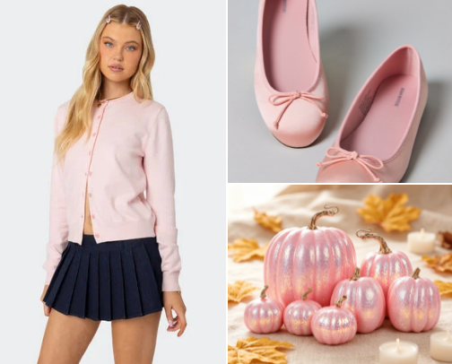 Fall Girl in Pink🍂🎀 cover photo collage