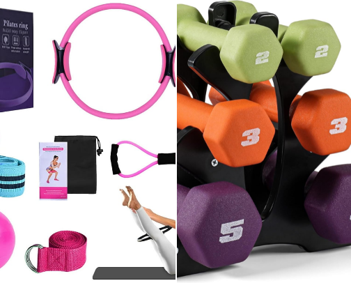 Workout equipment for home cover photo collage