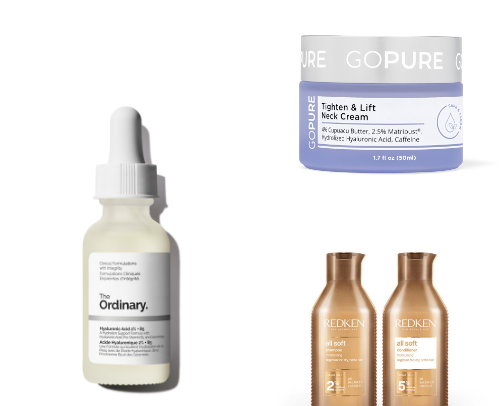 For the over 50 crowd. Beauty products, nail polish, shampoo, perfume cover photo collage