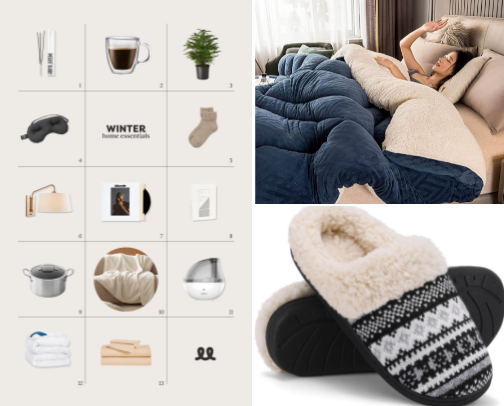 Winter items cover photo collage