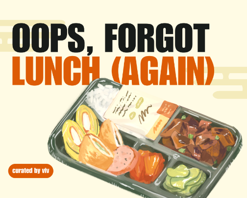 🥡 oops, forgot lunch (again) cover photo collage
