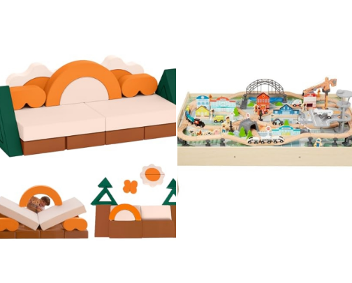 Kids toys and activities cover photo collage