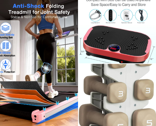 Exercise equipment cover photo collage