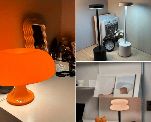 5 ideas table lamp aesthetic for your desk Setup cover photo collage