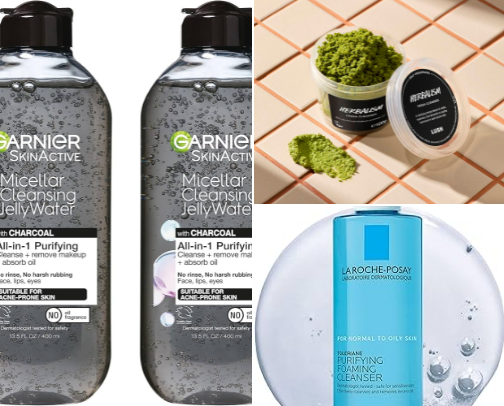 acne prone skincare favourites cover photo collage