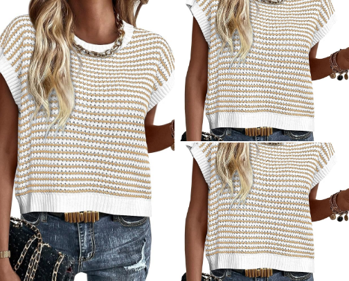 Striped Sweater Vest Outfits That Are Casual and Totally Charming cover photo collage