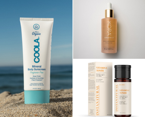 Organic and natural skin care cover photo collage