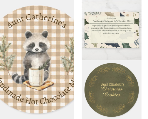 Beautiful Christmas Food Gift Labels cover photo collage