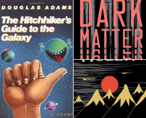 Science Fiction Holiday reading 🛸🧬🧪🕶️ cover photo collage
