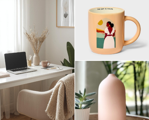 Aesthetic & Productive Home Office Setup (That Girl Edition) | Elegant Desk & Productivity Essentials cover photo collage