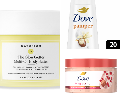 holy grail shower/body care routine - sensitive skin and budget friendly 🛀🚿 cover photo collage