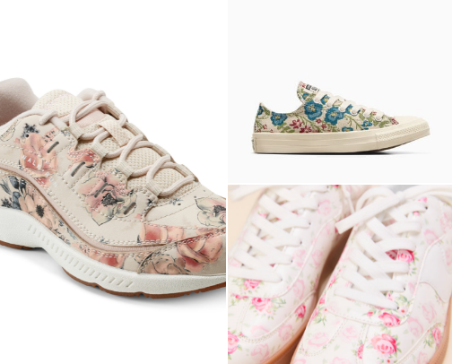 Blooms on the Move: Floral Sneakers Edit cover photo collage
