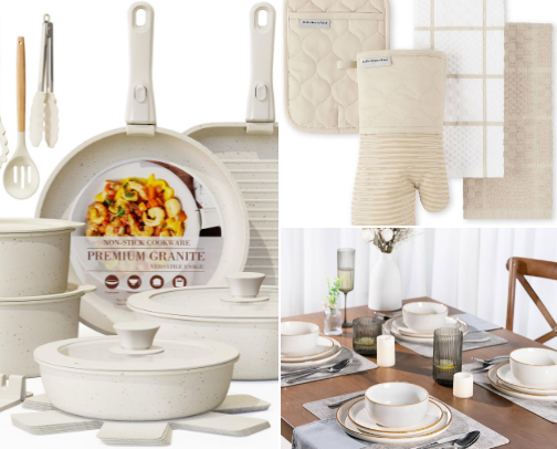 Cream & Gold Amazon Kitchen Finds | Neutral, Elegant & Functional Home Essentials - USA Edition cover photo collage