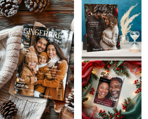 The Chic Christmas Magazine Cover Collection cover photo collage