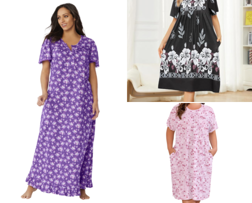 Plus Size Floral Cotton Gowns cover photo collage