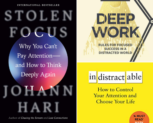 Stolen Focus: Why You Can't Pay Attention--and How to Think Deeply Again-companion cover photo collage