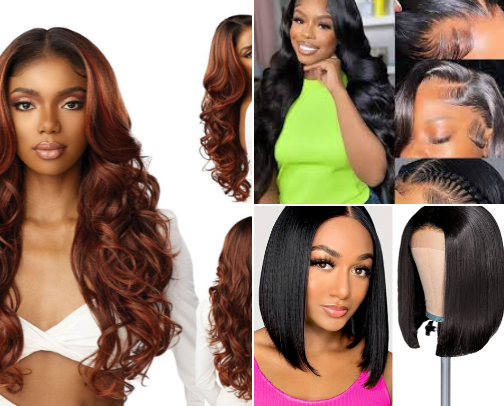 CEO WIG GRAB + GO: Under $40
"Install in 60 Sec. They Think Salon" cover photo collage