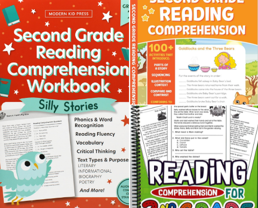 PDF Free - The 2nd Grade Reading Comprehension Workbook for Kids: Silly and Engaging Stories, Biographies, Poetry and Informational Text to Improve Reading Comprehension and Phonics (2nd Grade Workbook) companions cover photo collage