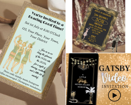 How to throw a roaring 20s party cover photo collage