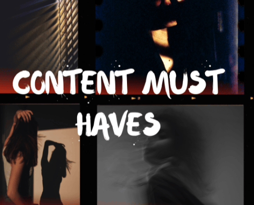 CONTENT MUST HAVES cover photo collage