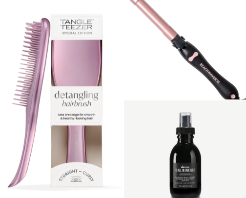 Hair products and tools cover photo collage