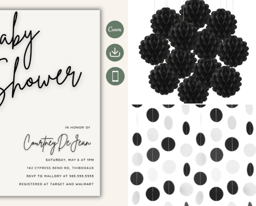 🤍 Minimalist Baby Shower cover photo collage